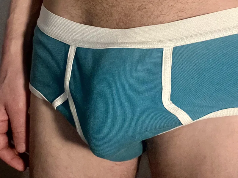 40 straight in teal briefs